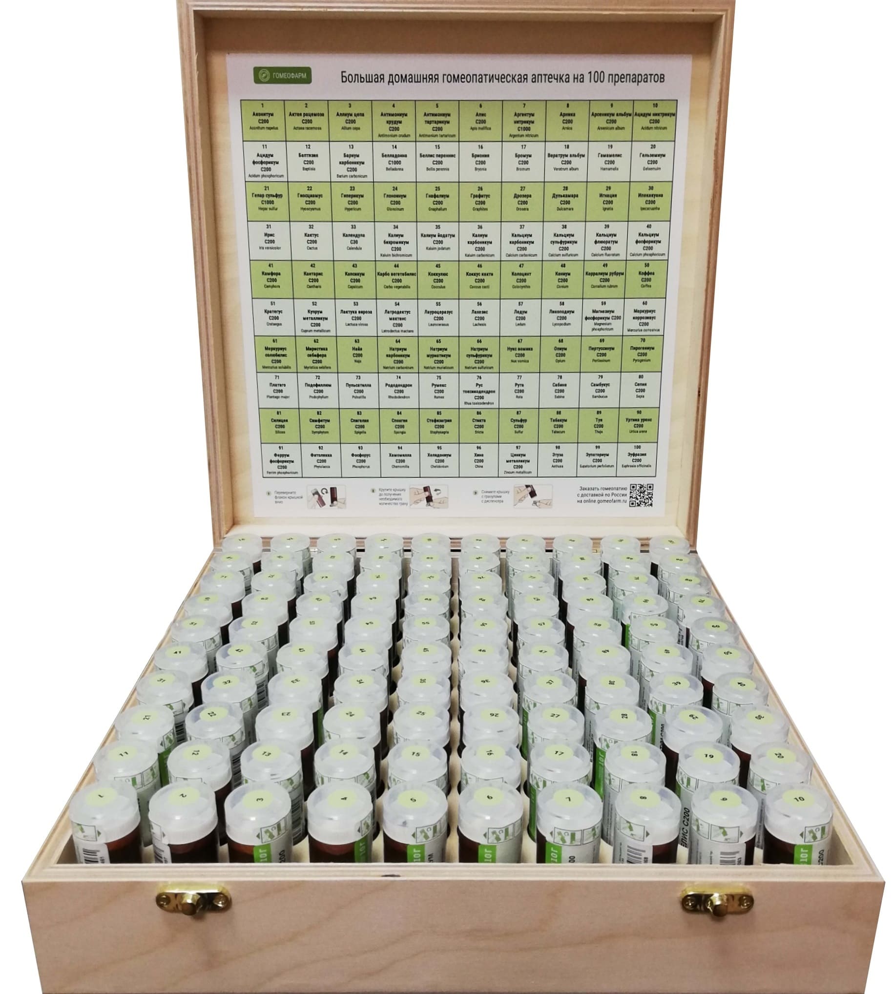 Большая домашняя гомеопатическая аптечка на 100 препаратов C30