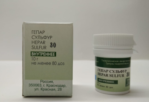 Гепар сульфур с30 кр