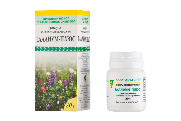 Таллиум-плюс гранулы гомеопатические 20 г