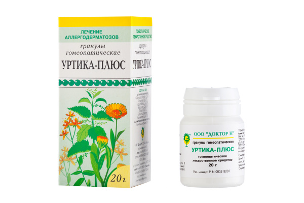 Уртика-плюс гранулы гомеопатические 20 г