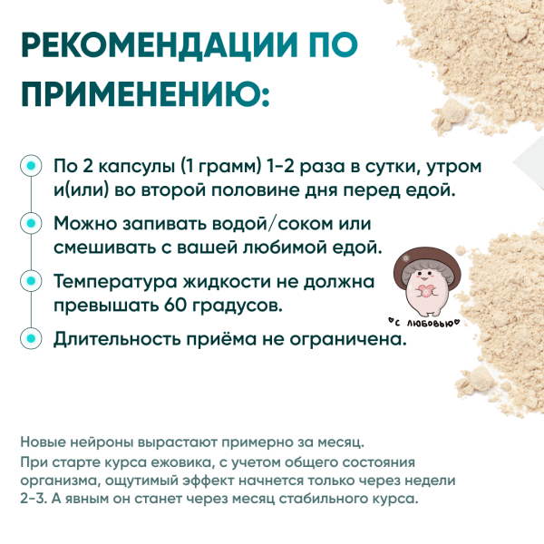 Картинка ежовик гребенчатый (hericium erinaceus) в капсулах микофарм от интернет-аптеки mosgomeopat.ru